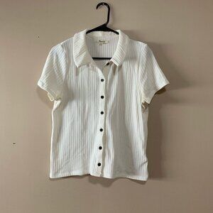 Madewell - Madewell - Ribbed Polo Button-Front Tee - White